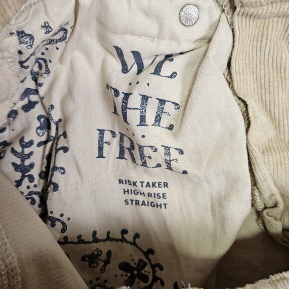 We The Free People Revolve Risk Taker Cord Jeans Corduroy Birch Beige 29 ALTERED - Picture 9 of 15